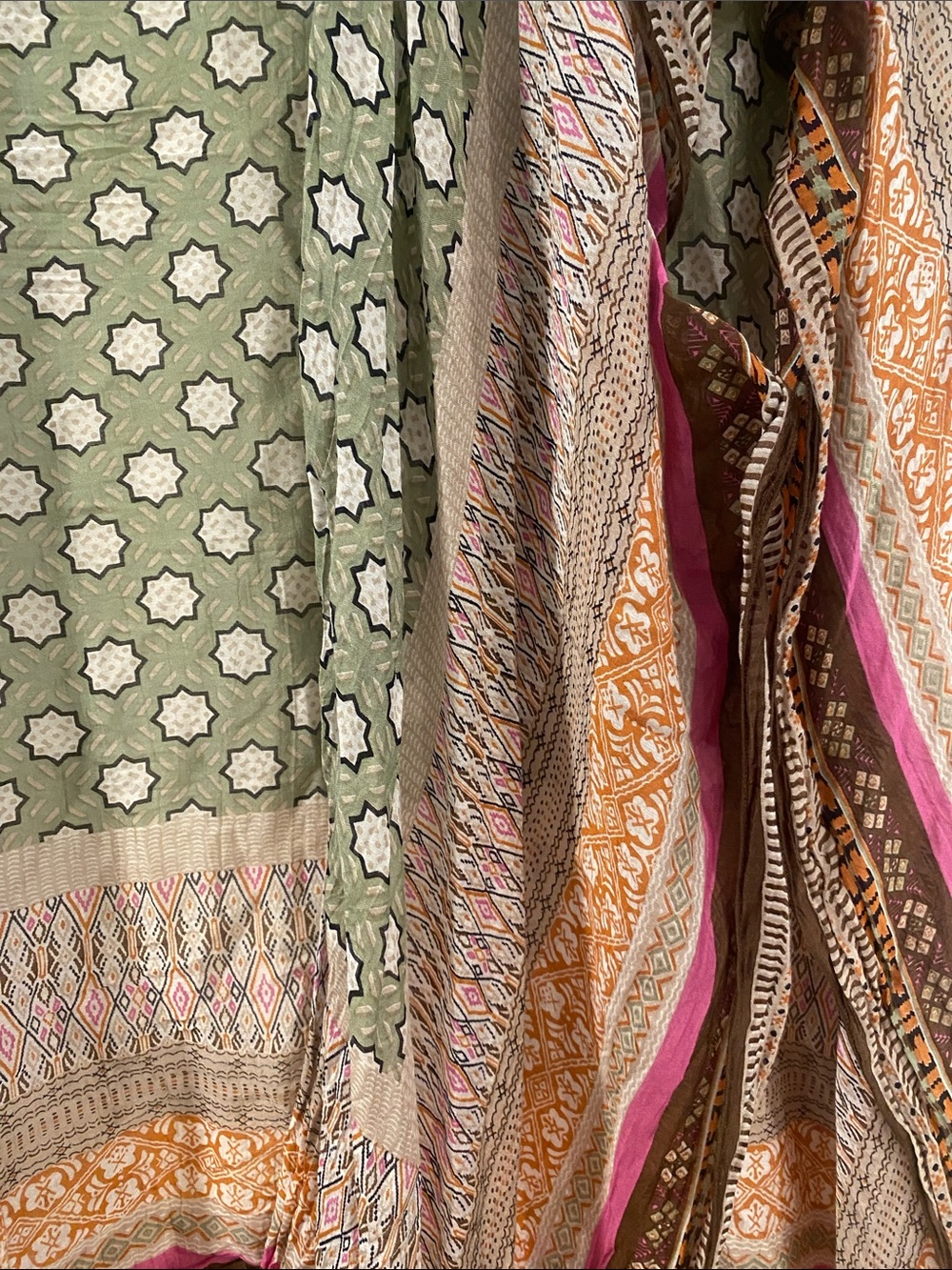 Unbranded Olive & Pink Patterned Kimono Cardigan - Picture 3 of 3